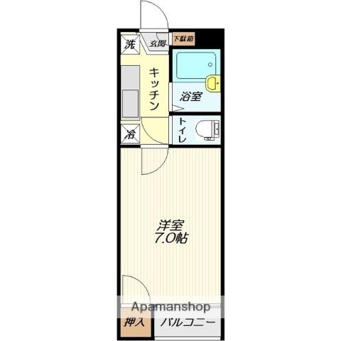 ビートルハウス(1K/2階)の間取り写真