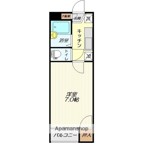 ビートルハウス(1K/1階)の間取り写真