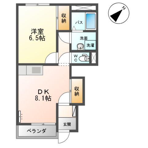 MAY BOON(1LDK/1階)の間取り写真