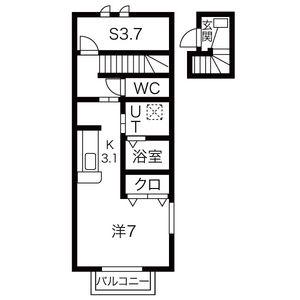 サザンクロス(ワンルーム/2階)の間取り写真