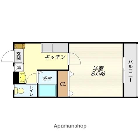 エヴァーグリーン(1K/2階)の間取り写真