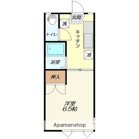 メゾン若草(1K/2階)の間取り写真