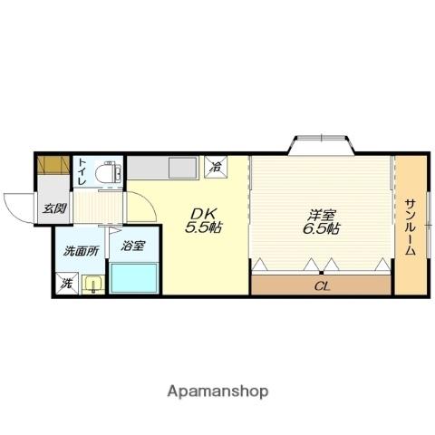 メゾンジュネスⅦ(1DK/2階)の間取り写真