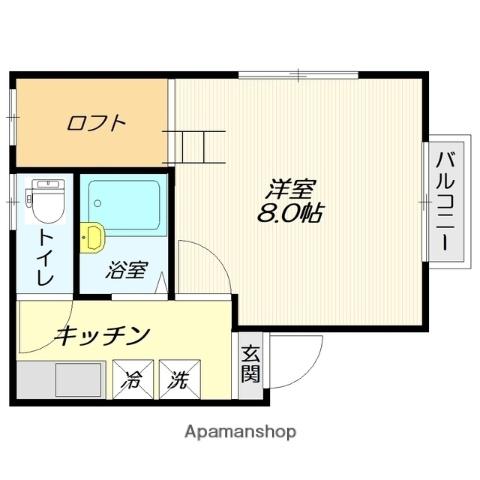 プラムハイツ(1K/2階)の間取り写真