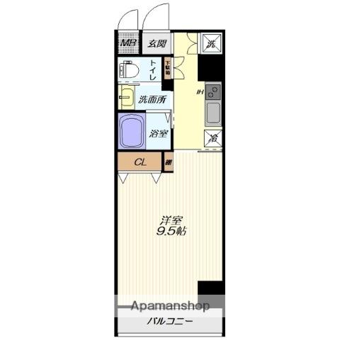 ザ シティパル エンレイ(1K/6階)の間取り写真