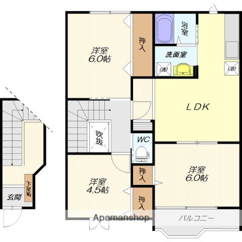コーネリアスS(3LDK/2階)の間取り写真