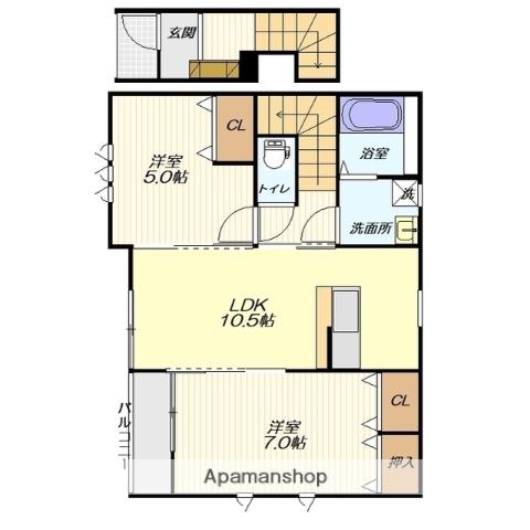 フィネス(2LDK/2階)の間取り写真