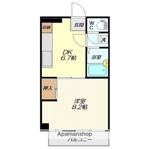 国井ビル(1DK/5階)の間取り写真