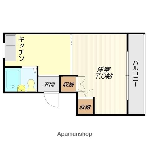 半田コーポ(1K/3階)の間取り写真