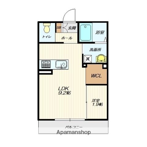 シャーメゾングレース山形駅前(1LDK/3階)の間取り写真
