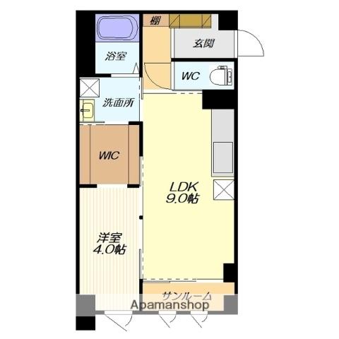 王城ビル(1LDK/2階)の間取り写真