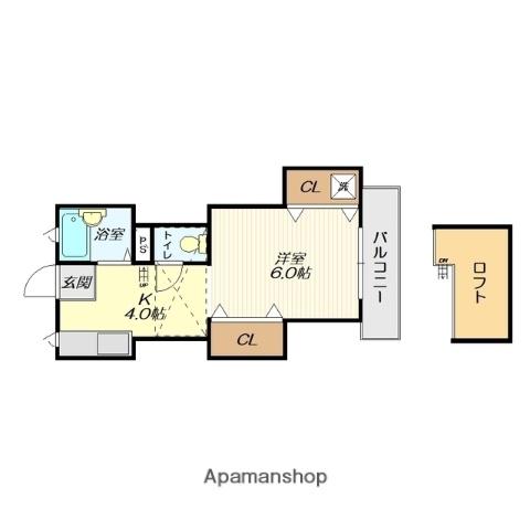 ボストンハウス2(ワンルーム/2階)の間取り写真