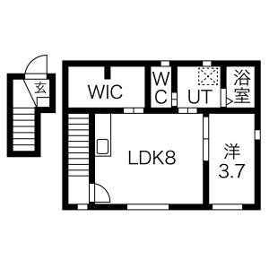 シンフォニー2(1SDK/2階)の間取り写真