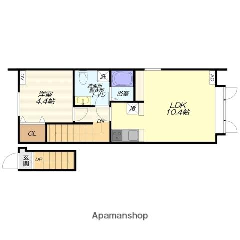 SIELA三日町(1LDK/2階)の間取り写真