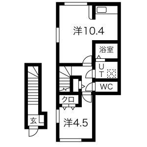 カーサ・ミー (1LDK/2階)の間取り写真
