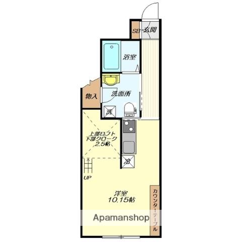 コンフォート1(ワンルーム/1階)の間取り写真