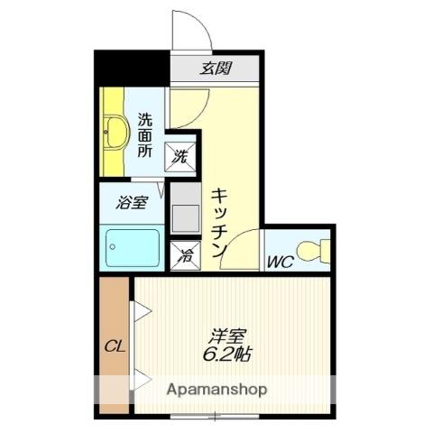 レノンハウス(1K/1階)の間取り写真