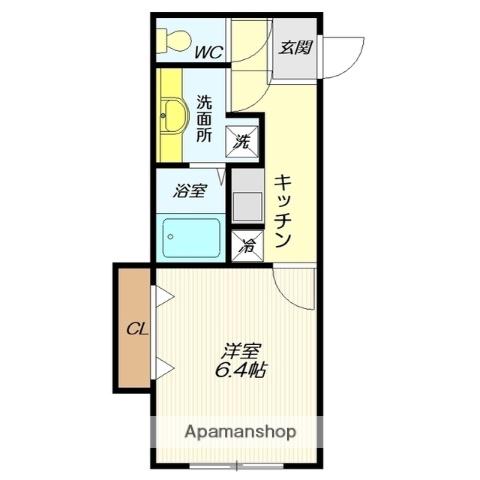 レノンハウス(1K/1階)の間取り写真