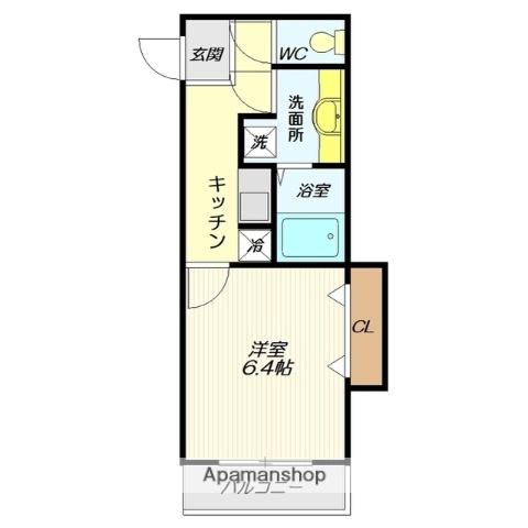 レノンハウス(1K/2階)の間取り写真