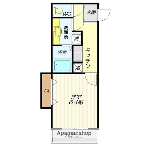 レノンハウス(1K/2階)の間取り写真