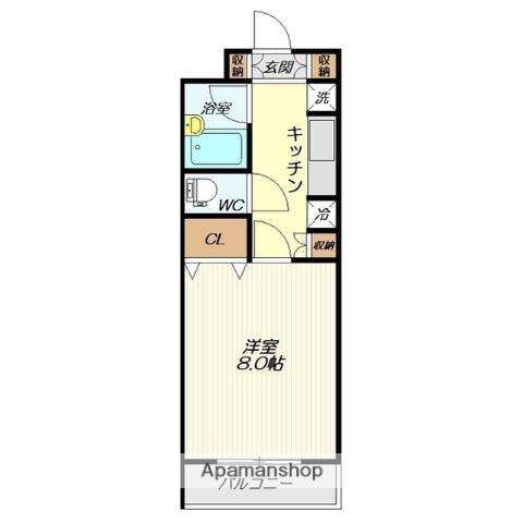 ZINハイツ(1K/1階)の間取り写真