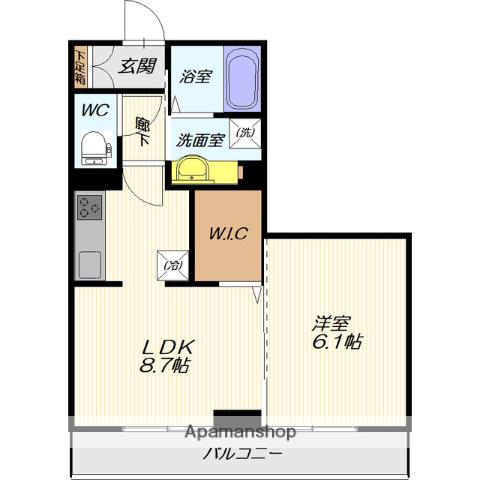 グリーンヒルズⅦ(1LDK/3階)の間取り写真