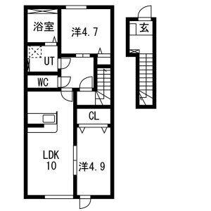 アークブリス(2LDK/2階)の間取り写真