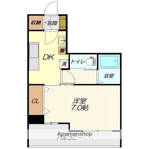 ほなみビル(1DK/2階)の間取り写真