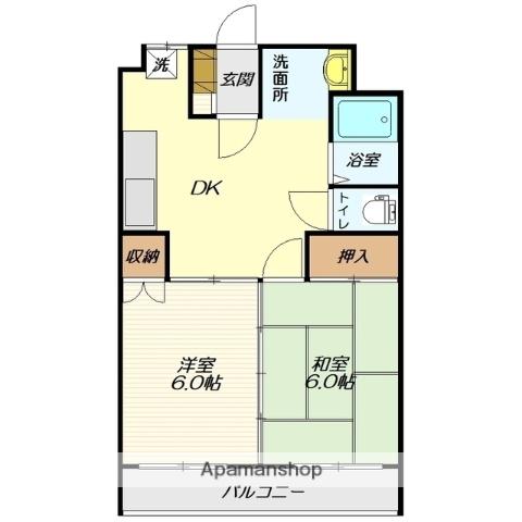 ほなみビル(2DK/3階)の間取り写真