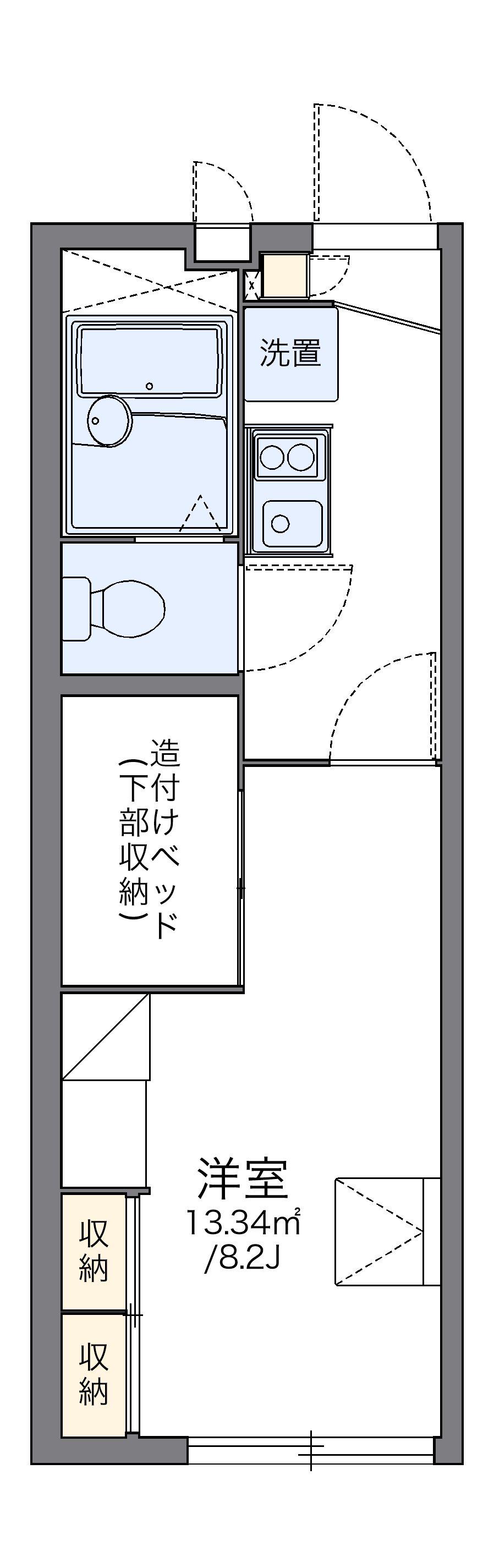 レオパレスメープル(1K/1階)の間取り写真