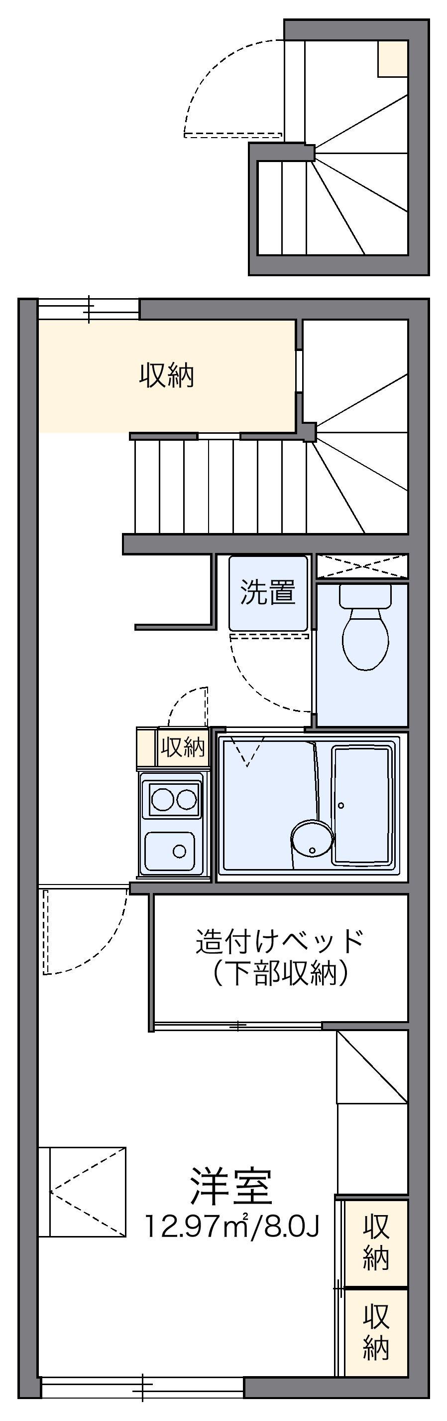 レオパレス中央西(1K/2階)の間取り写真