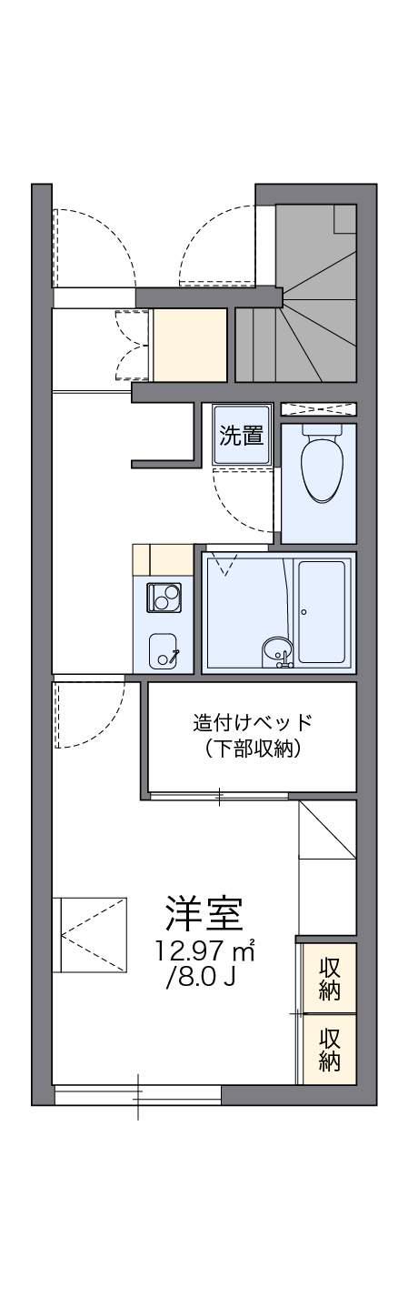 レオパレス中道(1K/1階)の間取り写真