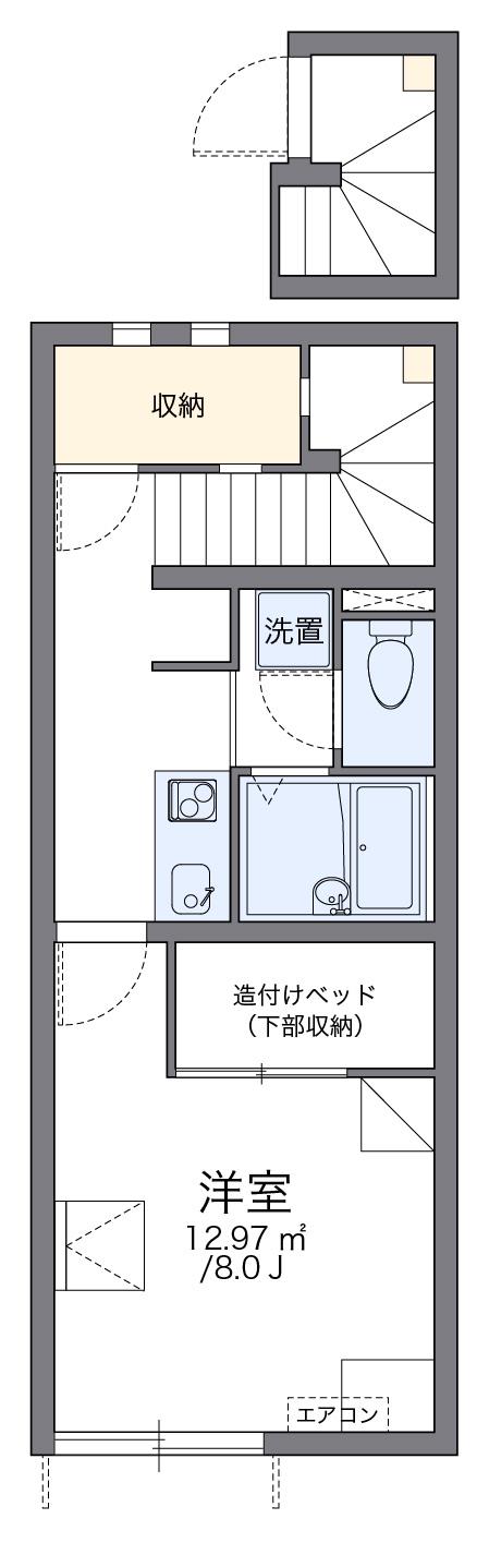 レオネクスト越井坂(1K/2階)の間取り写真