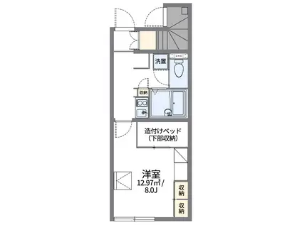 レオパレスマ メゾン2(1K/1階)の間取り写真