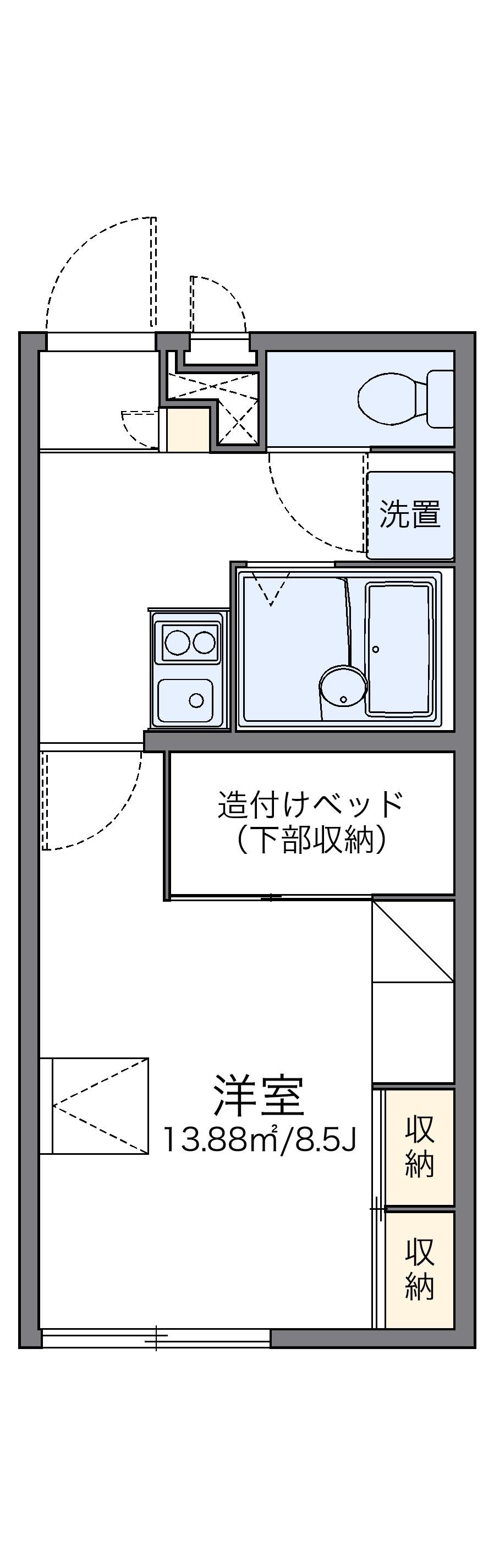 レオパレスZAO(1K/2階)の間取り写真