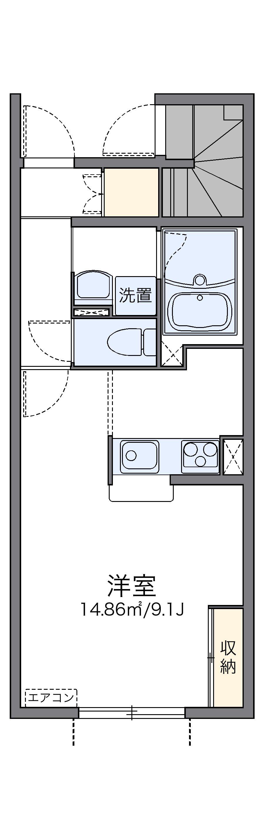 レオネクストグレイス下田Ⅱ(1K/1階)の間取り写真