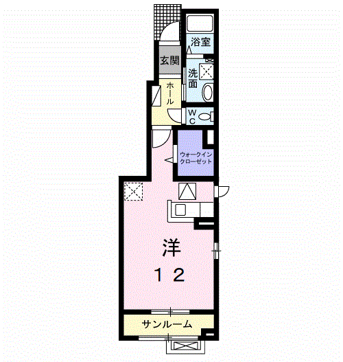 ルーチェ Ⅰ(ワンルーム/1階)の間取り写真