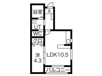 レグルス ノワール・ブロン(1LDK/1階)の間取り写真