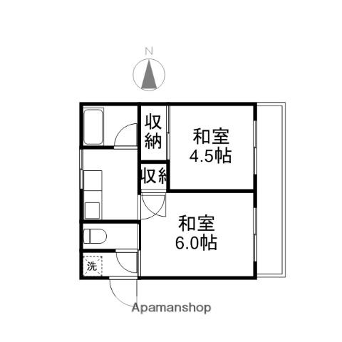 幡野代アパート(2K/1階)の間取り写真