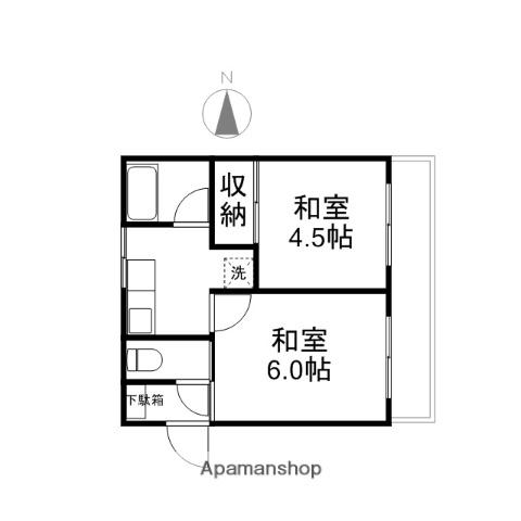 幡野代アパート(2K/3階)の間取り写真