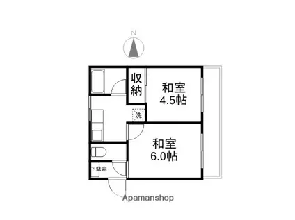 幡野代アパート(2K/2階)の間取り写真