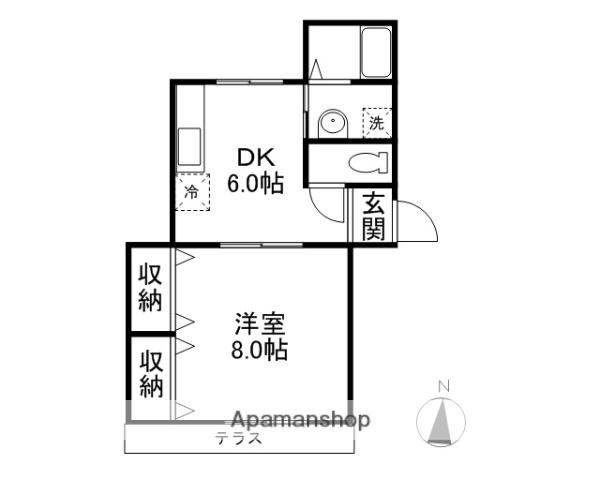 アパートメントイーグル(1DK/1階)の間取り写真
