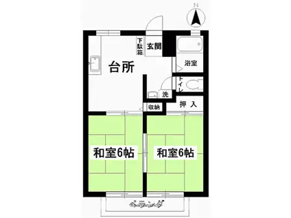サンシティー平成(2DK/2階)の間取り写真