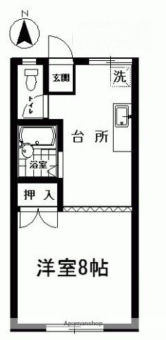 メゾンT&SパートⅡ(1DK/1階)の間取り写真