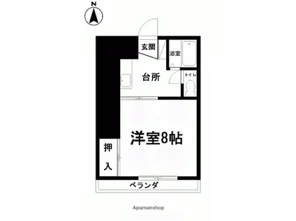 新川マンション(1K/1階)の間取り写真