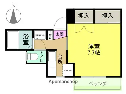 新川マンション(1K/1階)の間取り写真