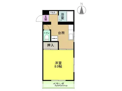 新川マンション(1DK/1階)の間取り写真
