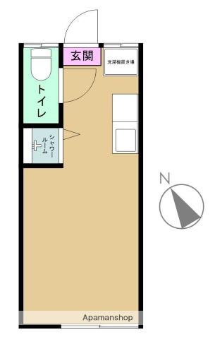 下河原アパートメントハウスⅢ(ワンルーム/1階)の間取り写真