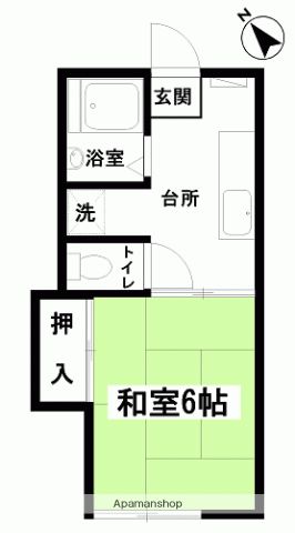 アビタシオンS(1K/1階)の間取り写真