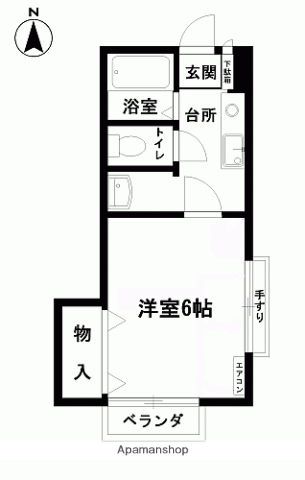 メゾンヤマキ(1K/1階)の間取り写真
